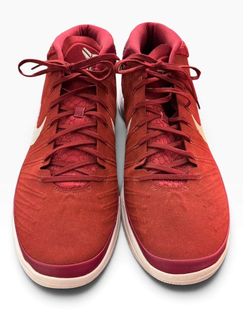 Nike Kobe A.D. Mid Team Red Maroon Chrome Silver Basketball Sneakers Size 18